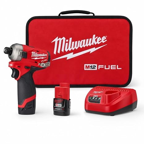 M12TM FuelTM SurgeTM 1/4 in. Hex Hydraulic Driver 2 Battery Kit