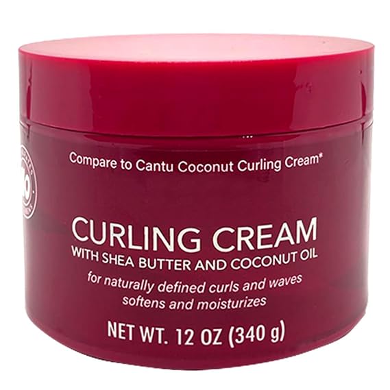 Hair Curling Cream with Shea Butter and Coconut Oil, 12 oz, Natural Curl Definition, Moisturizing Formula