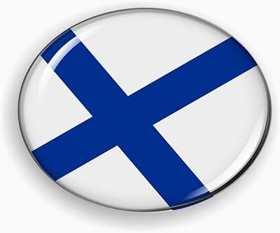 Flag of Finland | 3D Domed CAR Emblem Badge Sticker Flexible Round