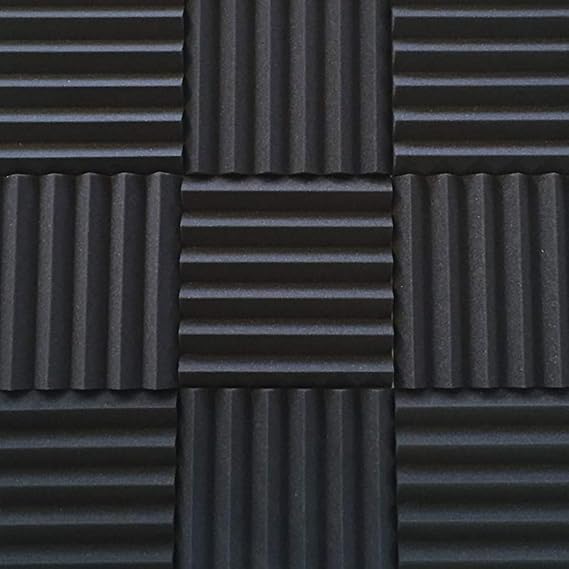 Soundproofing Acoustic Studio Foam Kit | Wedge Style Panels | 2x12x12 Tiles | 4 Pack Bundle | Noise Deadening Kit with Adhesive Squares for Easy Install