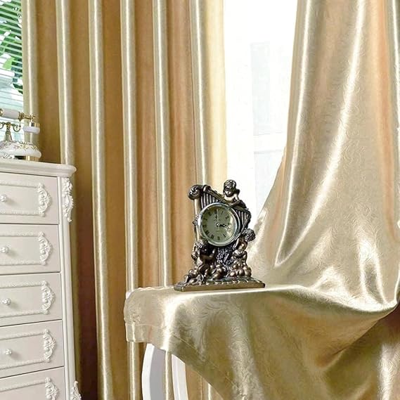 MYRU 2 Panels Set Semi Blackout Gold Curtains for Living Room Embossed Flower Curtains for Bedroom (2 Panels 52 x 90 Inch,Gold)