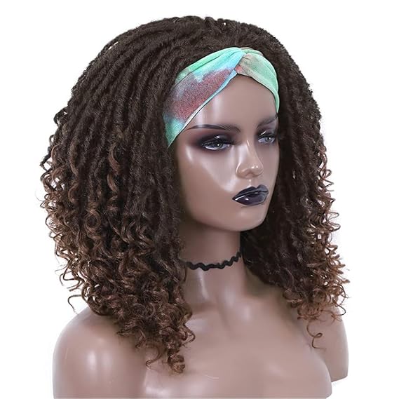 Women Wig Headband Wig Heat Resistant Synthetic For Black Women 14In Afro Kinky Curly Wigs Glueless None Lace Front Wig Black Headband,30