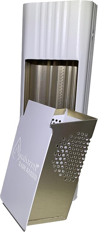 Slimline Gutter Downspout Filter Gutter Guard, Aluminum,3x4 White