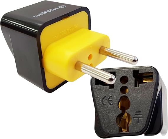 Krieger Type C European Travel Plug Adapter, Universal Input to 2 Round Pin Outlet Adapter, 4 Pack, for Select Europe, South America & Asia, 250V 13A, Plug Adapter Only Not a Voltage Converter