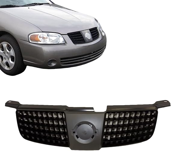 CarPartsDepot Front Grille Grill Fits Nissan Sentra 04-06 Black Silver