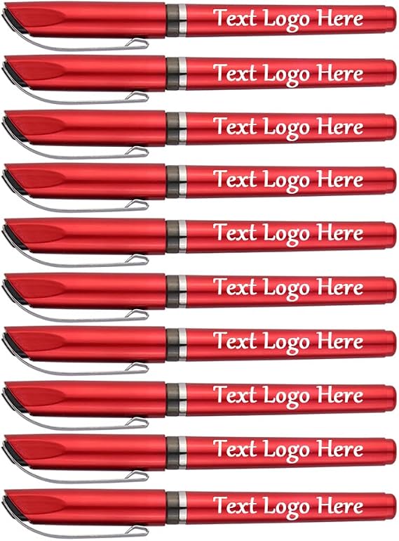 Custom Gel Pens with Name Logo for Office 100-500 Pcs, Red