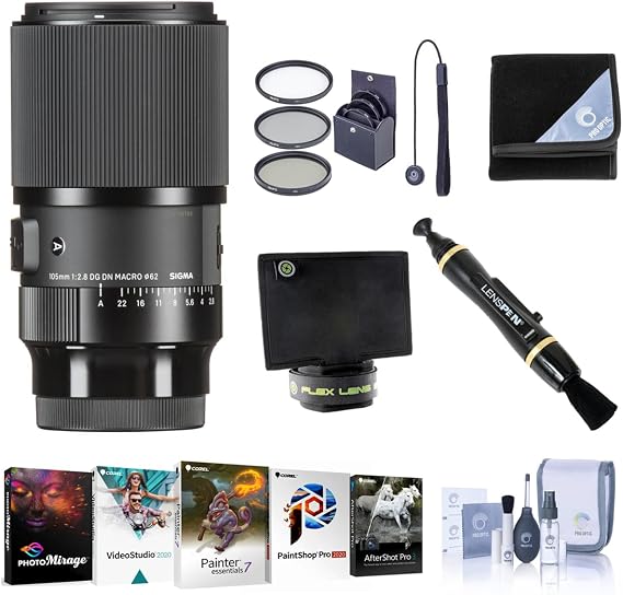 Sigma 105mm f/2.8 DG DN Art Macro Lens for Sony E, Bundle with PC Software