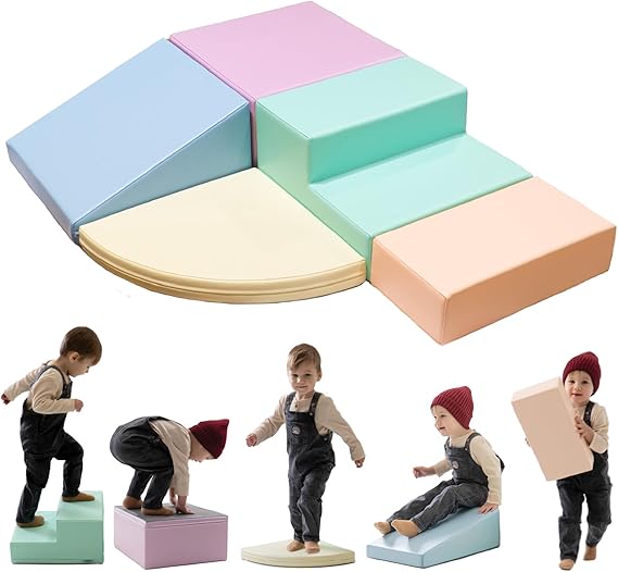 IGLU Soft Play Corner Climber 5-Piece Climbing Blocks for Toddlers (Pastel)