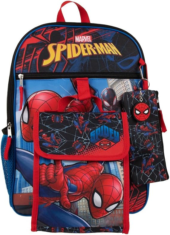 Marvel Spider-Man Miles Morales and Spidey 5-Piece 16" Youth Backpack Combo Set