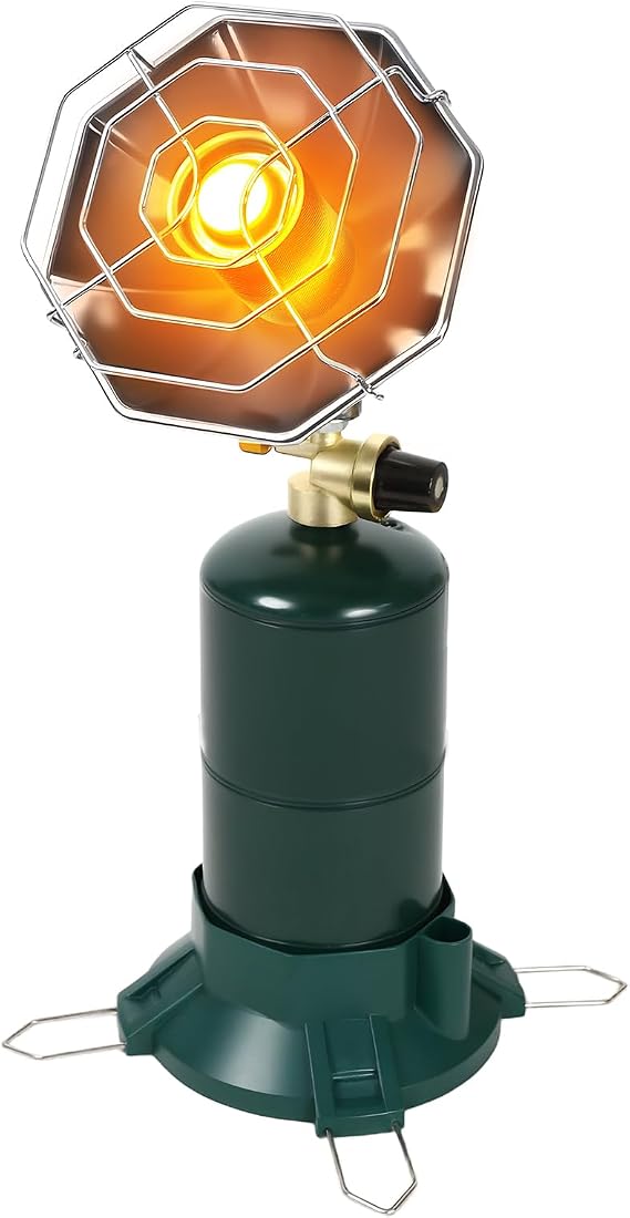6200 BTU Portable Propane Heater for Camping with Holder and Control Valve