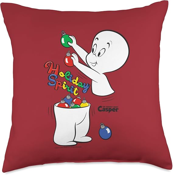 Casper The Friendly Ghost Holiday Spirit Ornaments Throw Pillow