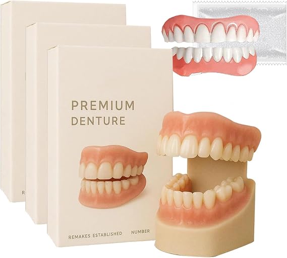 Premium Denture, Soft Silicone Reline Denture Set,Denture Repair Kit for Men and Women, Upper and Lower Denture Reline Kit,Comfortable Fit (3 Set)