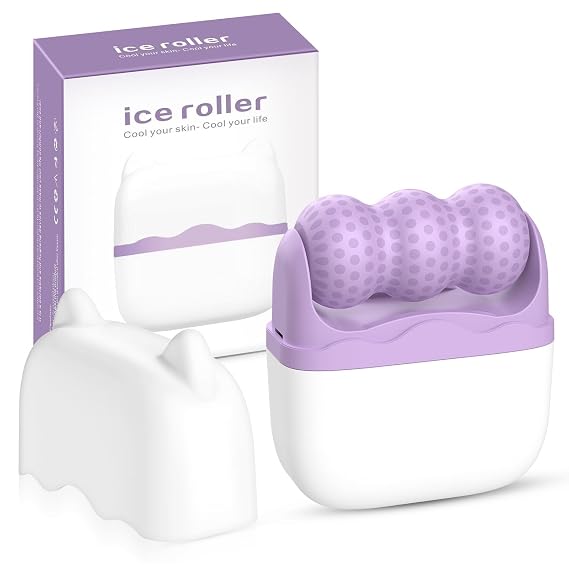 2026 New Ice Roller for Face Women,2 in 1 Face Eyes Roller,Facial Skin Care Tools,Gifts for Women Mom Wife(Purple)