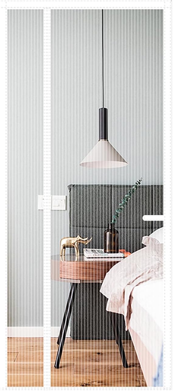 Mesh Magnetic Screen Door 37x78in, Self-Closing Magnetic Curtain, Heavy Duty Mesh Screen Door with Magnets for Sliding Glass Door, Magnetic Screen Door Mesh with Magnets
