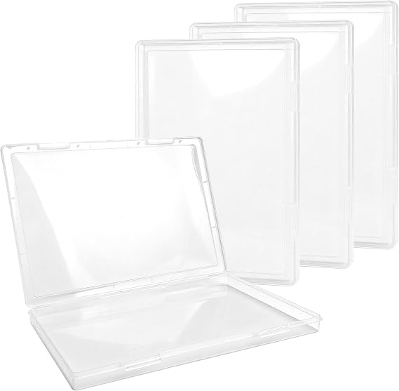 4PCS A4 Document Box, A4 Storage Box, Portable Paper Storage Boxes | Clear A4 File Box with Lids,Waterproof a4 Plastic Box for Documents, Magazines Photos Scrapbooks Papers Letters,Office School