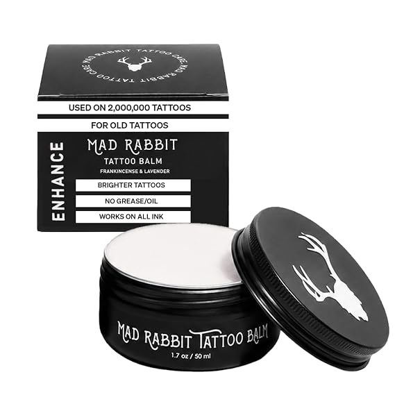 Mad Rabbit Tattoo Balm & Aftercare Cream, Frankincense & Lavender, 1.7 oz