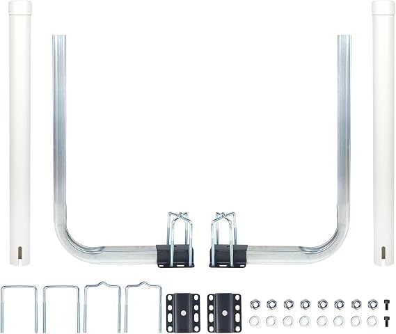 1 Pair of Boat Trailer Guide, Trailer Guide Ons Galvanized Steel for Boat, Fishing Boat, Sailboat Trailer, Silver and Black, L Shaped/T Shaped