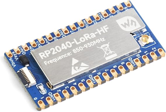 Waveshare RP2040-LoRa Development Board, Integrates SX1262 RF Chip, Long-Range Communication, HF, Single Board
