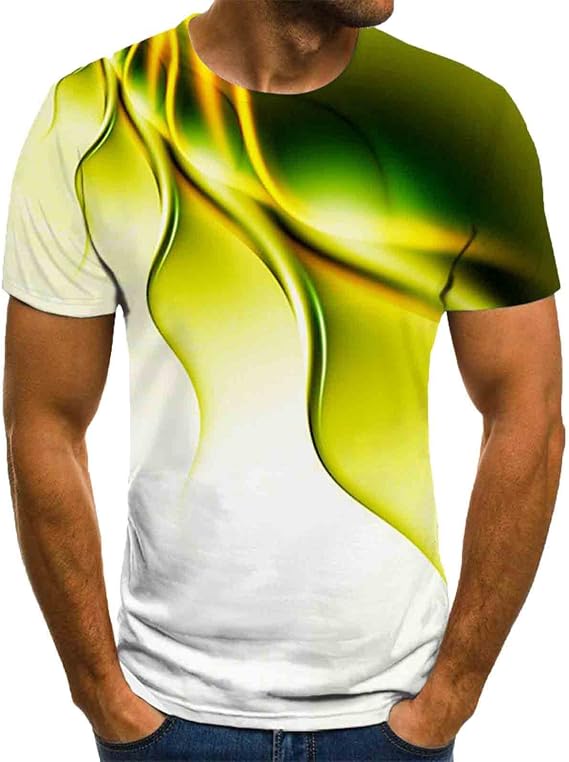 Mens T Shirt UK Sale Clearance 3D Printed T-Shirts Summer Regular Fit Short Sleeve Tops Gym Running Workout Tshirt Lightweight Pullover Casual Athletic Tees Adult Tops Activewear