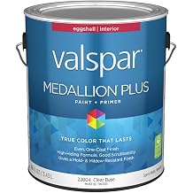 Valspar 22004 Clear Base Medallion Plus Interior Paint & Primer, Eggshell, 1 Gallon