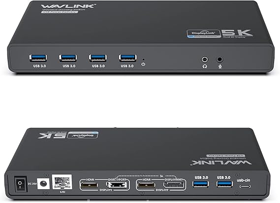 WAVLINK DisplayLink Docking Station Dual 4K & Single 5K 65W PD