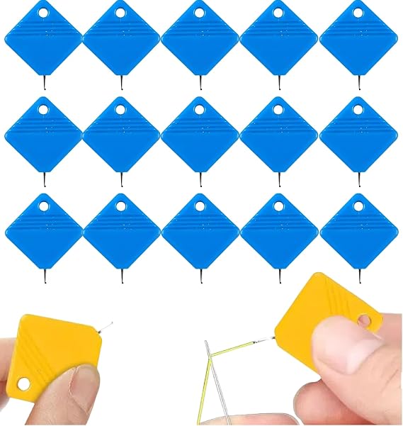 Simple Needle Threader, 2024 Upgraded Automatic Needle Threaders for Hand Sewing, Sewing Machine Needle Threader Needle Threader Tool, Needle Threader for Sewing Machine (15 Pack Blue)