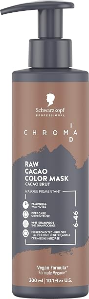 Schwarzkopf Professional Chroma ID Bonding Colour Mask Semi Permanent Mix And Tone Colour System Toning Enhancing Refreshing Intense Care Deep Conditioning Shine Vegan Formula 6-46 Raw Cacao 300 ml