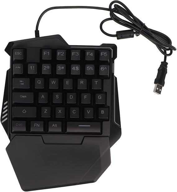 Mechanical Keyboard, Keyboard with 35 Keys, Colorful Backlit Keyboard, One Hand Gaming Keyboard for PC, Professional USB Interface Ergonomic RGB Keyboard