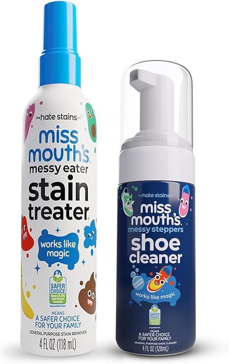 Miss Mouth's Stain Treater & Messy Steppers Shoe Cleaner Stain Remover Duo