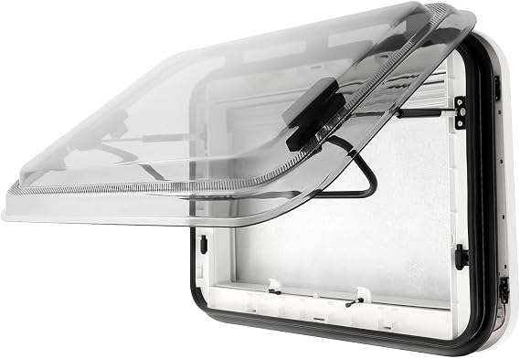 RV LED Skylight, Caravan RV Roof Window Skylight Hatch RV Roof Vent Kit with LED Light, Camper Trailer Modified Car Roof Window Vent, 70 Degree Opening, 27.56 * 19.69inch