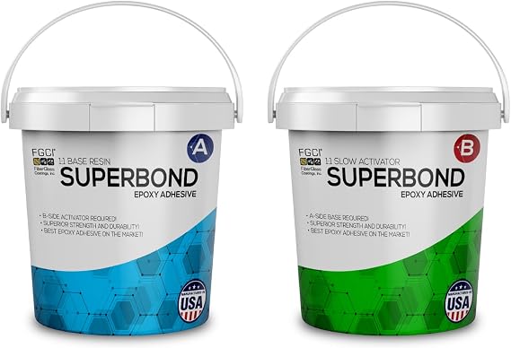 FGCI Super Bond Slow Cure 2-Part Epoxy Putty 2 Pint, Wood & Metal Adhesive | Extended work-time putty for DIY wood & metal projects. Waterproof cement bond, Made in USA