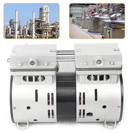 Vacuum Pump, 110V 370W Oil Free Oilless Piston High Flow Vacuum Air Pump 110V -90.6kpa 100L/min