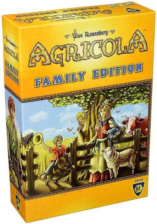 Agricola Board Game Family Edition | Strategy Board Game | Board Games for Adults and Kids | Family Board Game | Ages 8 and up | 1-4 Players | Average Playtime 45 Minutes | Made by Lookout Games , Yellow