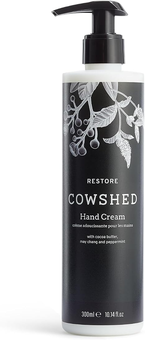 Cowshed Restore Hand Cream 300ml - Hydrating Hand & Nail Cream with Cocoa Butter, May Chang & Peppermint - Nourishing Hand Lotion & Moisturiser for Dry Skin