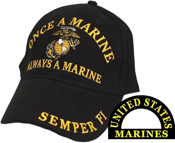 Once A Marine Always A Marine Semper Fi Hat Black