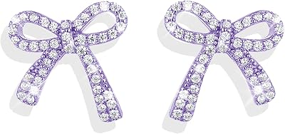 Bow Earrings for Women Trendy Sparkly Rhinestone Chain Tassel Earrings Cute Ribbon Stud Earring Daily Party Jewerly Gifts Prom Dress Accessories