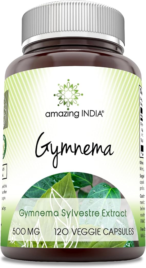 Amazing India Gymnema 500 Mg | Veggie Capsules Supplement | Non-GMO | Gluten-Free | Made in USA (1 Pack | 120 Count)