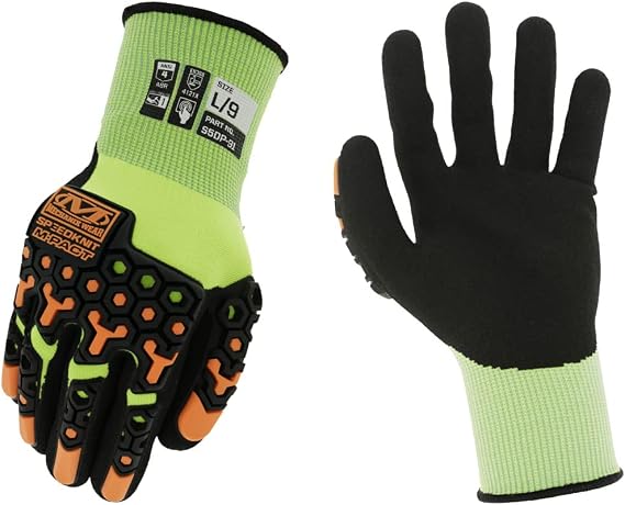 Mechanix Wear SpeedKnit M-Pact Hi-Viz Work Gloves - High-Visibility Coated-Knit Work Gloves - Durable - Impact & Abrasion Resistant - Heavy-Duty - Machine Washable - Touchscreen Compatible - XX-Large