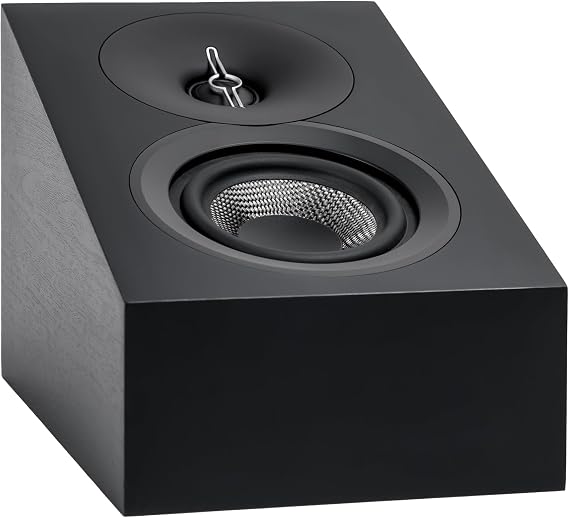 ELAC Debut 3.0 DA43-BK Atmos-Enabled On-Wall Speakers, Black Ash (Pair) - 1 Aluminum Dome Tweeter & 4 Aramid Fiber Woofer - 2-Way Bass Reflex - 48Hz to 38KHz Response