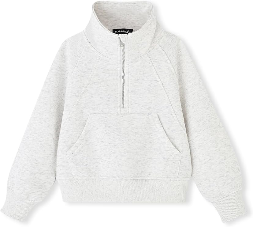 ACESTAR Girls Half Zipper Sweatshirts Long Sleeve Zip Up Pullover Tops for Teen Girls kids Mock Neck Sweater 4-14 Years