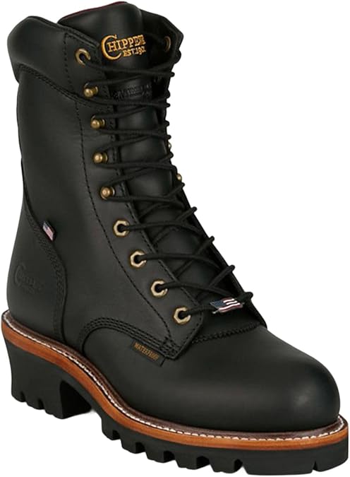 Chippewa Men's Men's 9" Super Logger Waterproof Insulated Work Boot Black 9.5 D(M) US