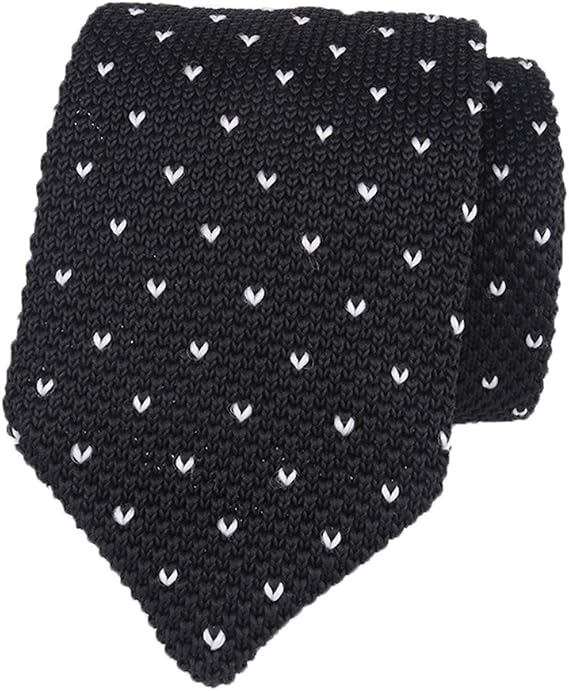 Men's Skinny Knit Tie Vintage Smart Casual Formal Necktie for Groom