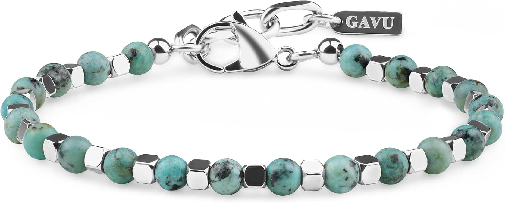 GAVU 4mm Italian Mens Crystal Beaded Bracelet