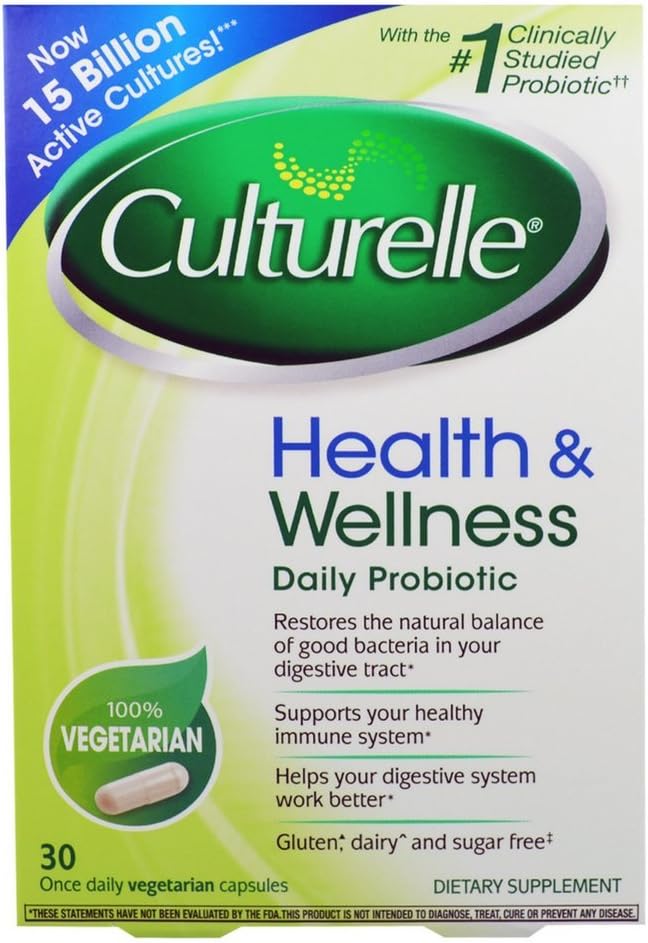 Culturelle Health & Wellness Probiotic Vegetarian Capsules 30 ea Pack of 4