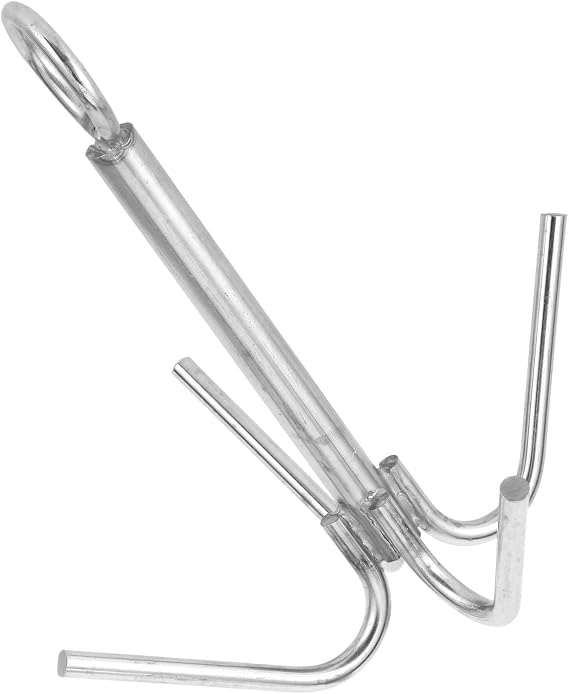 KIMISS 316 Stainless Steel Folding Boat Anchor - 11.8inch/300mm Overall Length, 4 Claw Grapnel with 0.39inch/10mm Claw Diameter & 2.36inch/60mm Top Ring, Marine Yacht Hardware for Small Boats