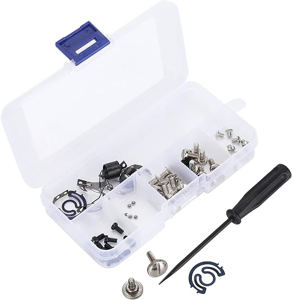 Sewing Machine Screw Kit, Shuttle Shrapnel Needle Plate Fixing Industrial Sewing Machine Accessories Parts with Storage Box for Sewing Machines Repairing