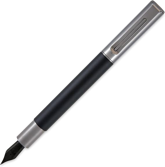Monteverde USA Ritma Fountain Pen in Black Medium Nib Balanced JoWo Stainless Steel Refillable Ink Cartridge/Converter Perfect for Professionals & Writing Enthusiasts
