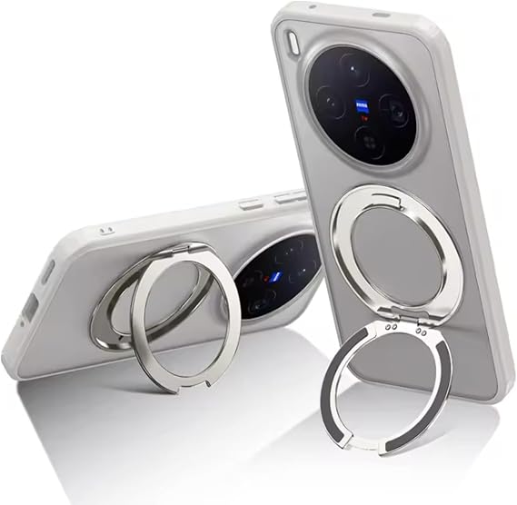 for VIVO X300 Ultra ケース キックスタンド 磁気対応 ワイヤレス充電、カメラ保護 半透明マット 耐衝撃 ハードバックカバーベージュ、X300 Ultra