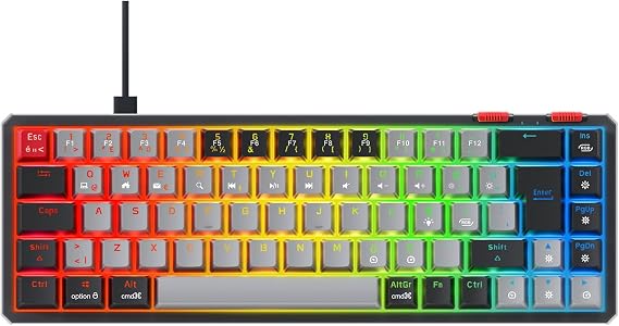 Rampage Yoru Mini Type-c Connection RGB Mechanical Gaming Player Keyboard Red Switch Q Tr Hot Swap