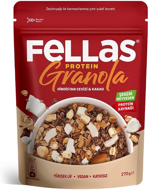 Fellas Protein Granola Hindistan Cevizi ve Kakao 270 gr